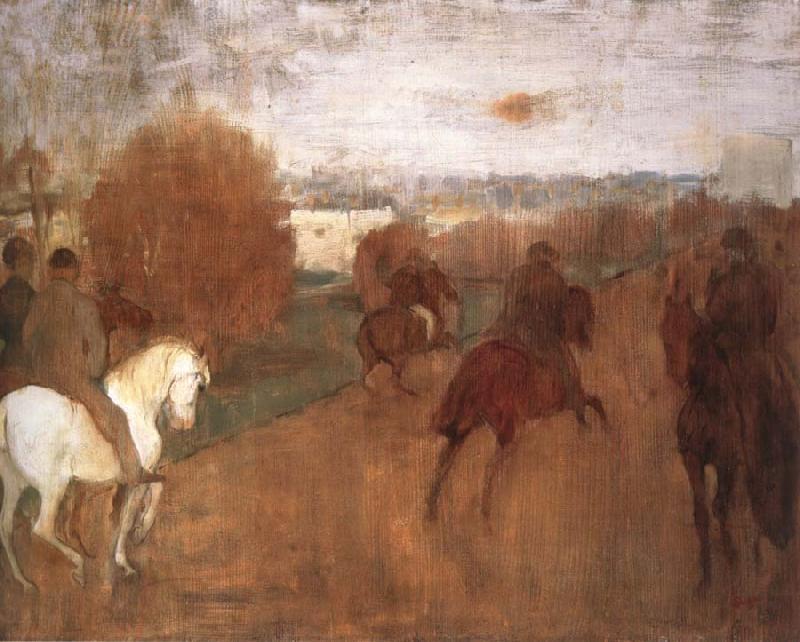 Edgar Degas Horses and Riders on a road oil painting picture